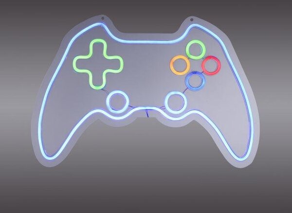 LD 85022-70 NEON-GAMER LED nástěnné svítidlo vícebarevné motiv gamepad ovladače USB dekorace - LEUCHTEN DIREKT / JUST LIGHT
