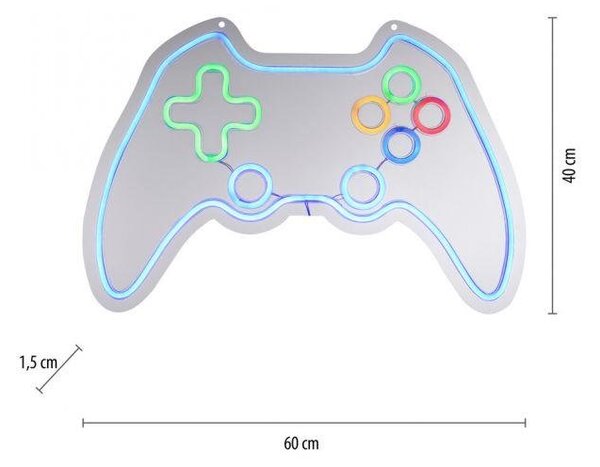 LD 85022-70 NEON-GAMER LED nástěnné svítidlo vícebarevné motiv gamepad ovladače USB dekorace - LEUCHTEN DIREKT / JUST LIGHT