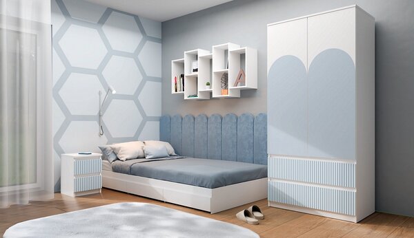 TP Living Dětský noční stolek MALWA M2 ARTESO bílo-modrý