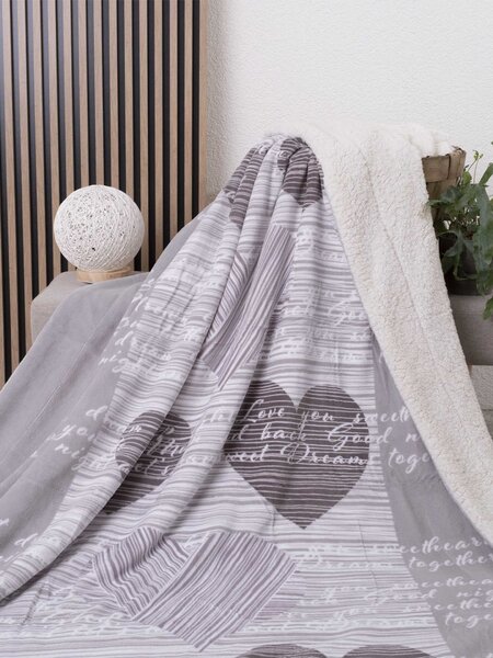 MK Lůžkoviny Beránková deka mikroplyš 150 × 200 cm – Selina šedohnědé