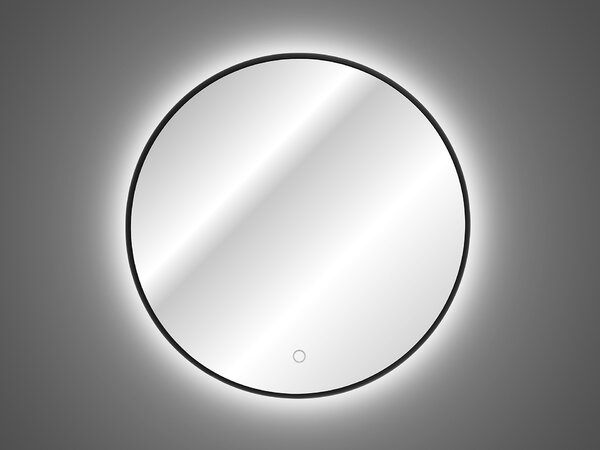 Comad Závěsné zrcadlo s LED osvětlením Luna ⌀60 cm, černá