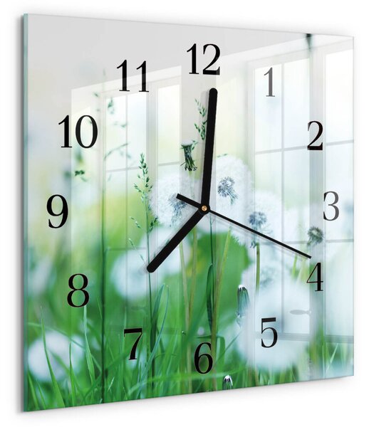 Skleněné hodiny na stěnu Louka zskc-30x30-00176910