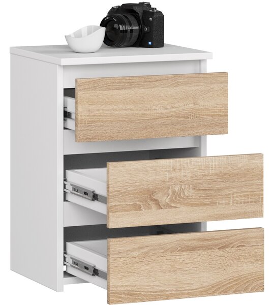 Ak furniture Komoda CL3 40 cm bílá/dub sonoma