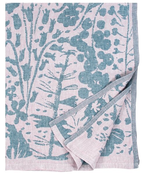 Lněný ručník Villiyrtit, růžovo petrolejový, Rozměry 95x180 cm