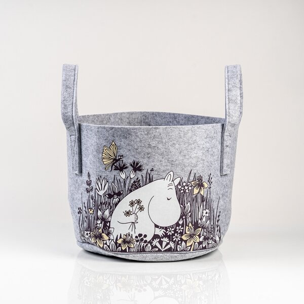 Muurla Úložný koš Moomin Flower field 17l, šedý