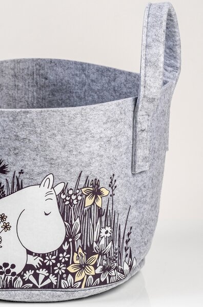 Muurla Úložný koš Moomin Flower field 17l, šedý