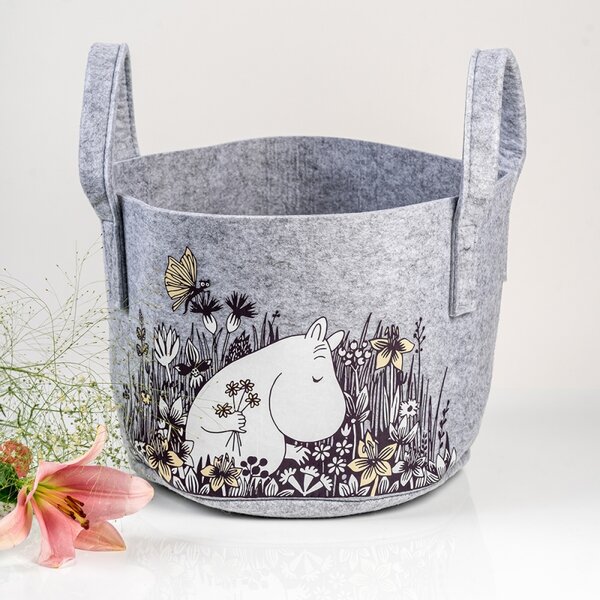 Muurla Úložný koš Moomin Flower field 17l, šedý