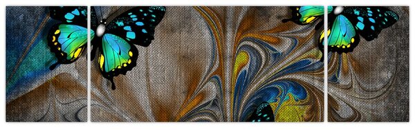 Obraz - Zářiví motýli na obraze (170x50 cm)