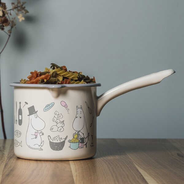 Muurla Kastrol Moomins Bon Appétit 1,3l, smalt / béžový
