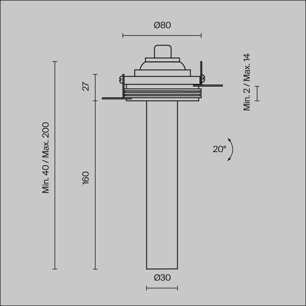 Vestavné svítidlo Focus T 7W IP 20 C140TRS-L200-7W3K-W - MAYTONI