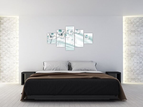 Obraz - Tyrkysové květy růží (125x70 cm)