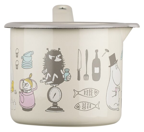 Muurla Kastrol Moomins Bon Appétit 1,3l, smalt / béžový