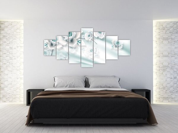 Obraz - Tyrkysové květy růží (210x100 cm)