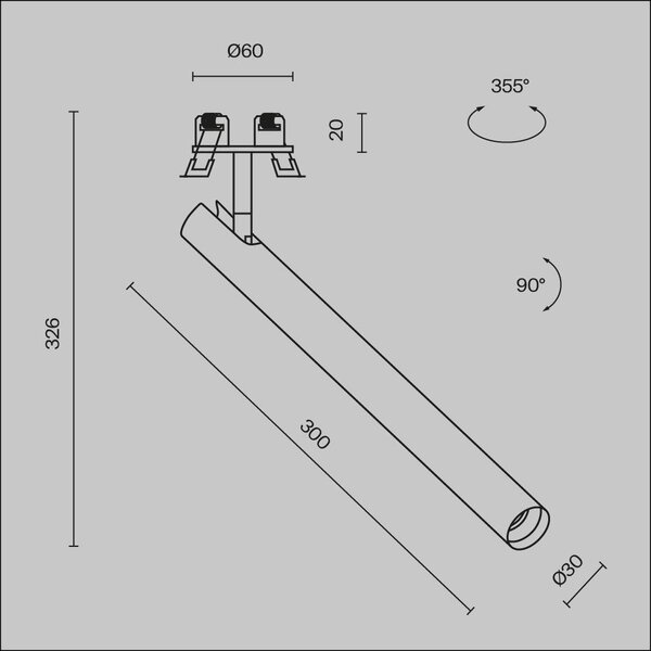 Vestavné svítidlo Focus T 6W IP 20 C141RS-L300-6W3K-BBS - MAYTONI