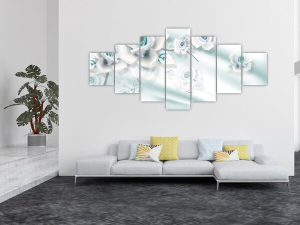 Obraz - Tyrkysové květy růží (210x100 cm)