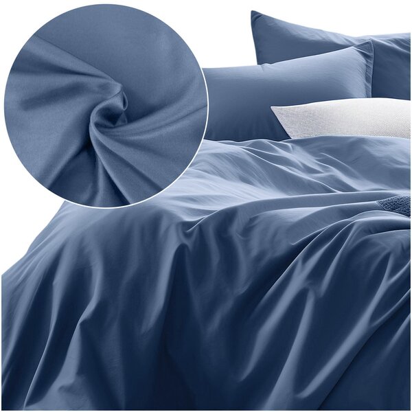 SATÉNOVÉ POVLEČENÍ SATYNLOVE CLASSIC 200X220 CM, 2KS 70X80 CM SVĚTLEMODRÉ