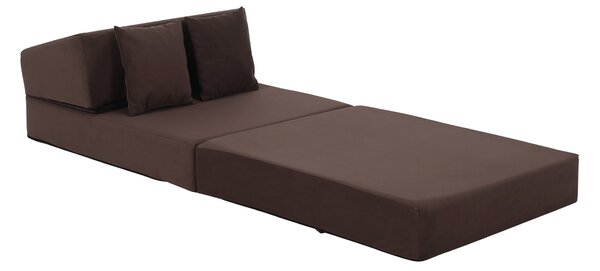 KONDELA Skládací matrace/křeslo, 2v1, hnědá Taupe, PELOS