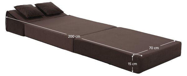 KONDELA Skládací matrace/křeslo, 2v1, hnědá Taupe, PELOS