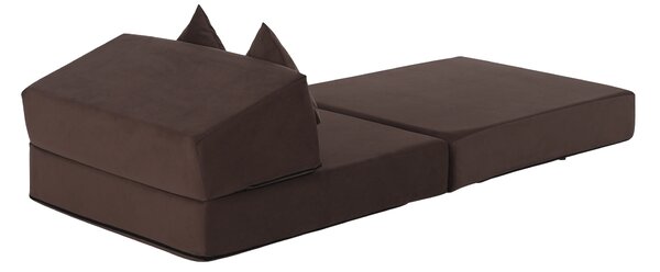 KONDELA Skládací matrace/křeslo, 2v1, hnědá Taupe, PELOS