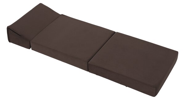 KONDELA Skládací matrace/křeslo, 2v1, hnědá Taupe, PELOS