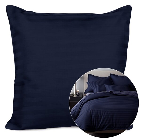 SATÉNOVÝ POVLAK NA POLŠTÁŘ CIZGILI NAVY BLUE 40X40 CM EXCLUSIVE TMAVĚMODRÁ