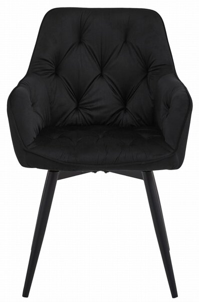 Otočné jídelní křeslo JORK360 VELVET, černé