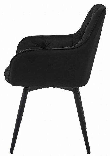 Otočné jídelní křeslo JORK360 VELVET, černé