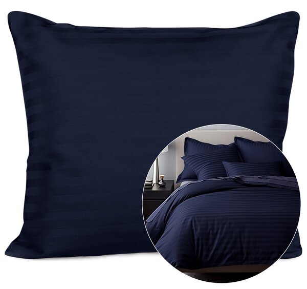 SATÉNOVÝ POVLAK NA POLŠTÁŘ CIZGILI NAVY BLUE 50X60 CM EXCLUSIVE TMAVĚMODRÁ