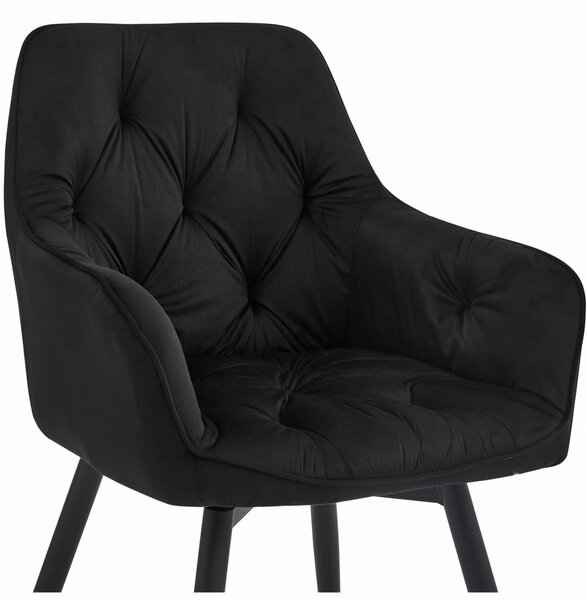 Otočné jídelní křeslo JORK360 VELVET, černé