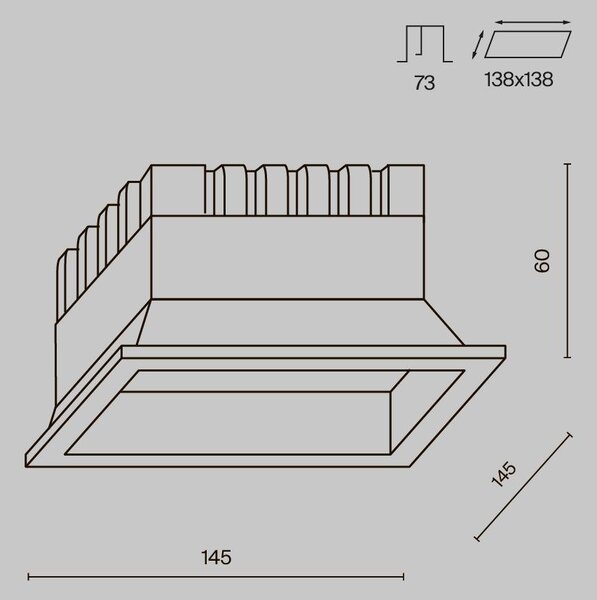 Vestavné svítidlo Okno 18W IP 44 DL056-18W3-4-6K-W - MAYTONI