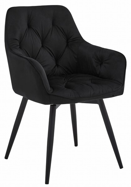 Otočné jídelní křeslo JORK360 VELVET, černé