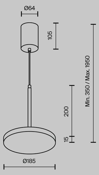 Závěsné svítidlo Plato 12W 120d P076PL-L12W3K-B - MAYTONI