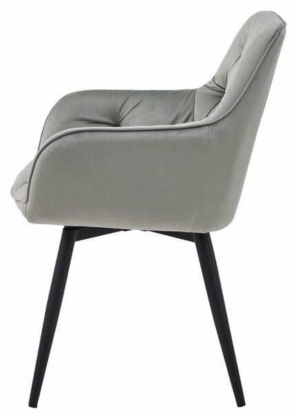 Otočné jídelní křeslo JORK360 VELVET, světle šedé