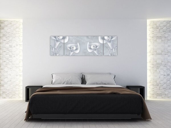 Obraz - Perlové květy (170x50 cm)
