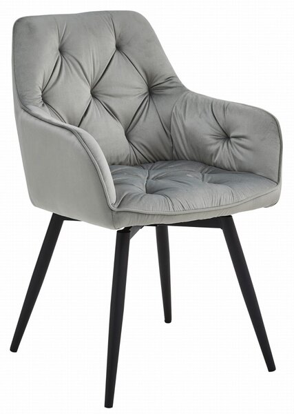 Otočné jídelní křeslo JORK360 VELVET, světle šedé