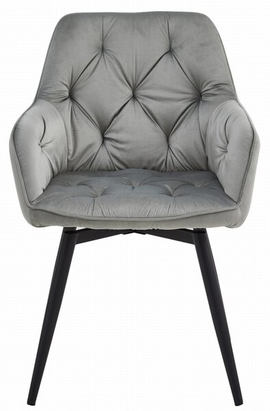 Otočné jídelní křeslo JORK360 VELVET, světle šedé