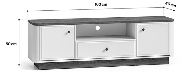TV stolek Amberto 160 cm se zásuvkou - kašmír / dub windmill dark