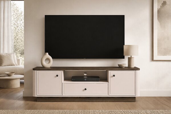 TV stolek Amberto 160 cm se zásuvkou - kašmír / dub windmill dark