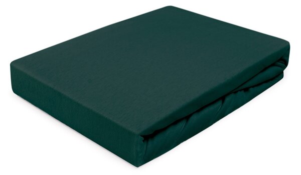 JERSEY PROSTĚRADLO PREMIUM 90X200 CM TMAVĚZELENÉ
