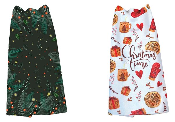 KUCHYŇSKÉ UTĚRKY MS HOME CHRISTMAS SADA 2 KS 38X60 CM VZOROVANÉ