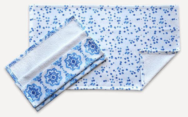 KUCHYŇSKÉ UTĚRKY MS HOME OCEAN BLUE SADA 2 KS 38X60 CM VZOROVANÉ