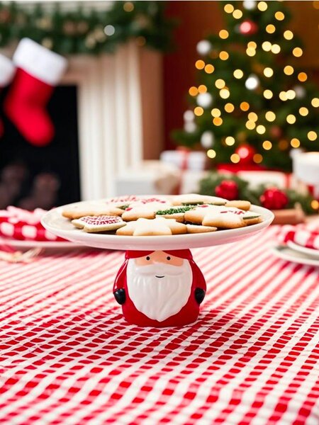 Sinsay - Vánoční podnos s figurkou Santa Clause - červená