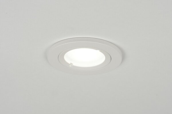 Zápustné koupelnové svítidlo z bíle lakovaného hliníku (LMD)