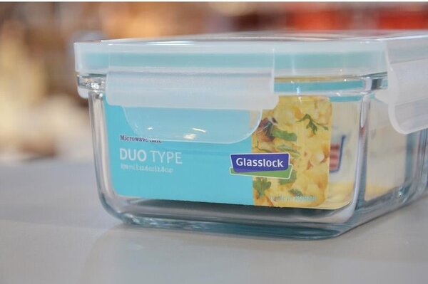GLASSLOCK SKLENĚNÁ OBDÉLNÍKOVÁ NÁDOBA DUO 670ML