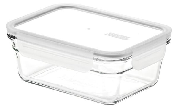 GLASSLOCK SKLENĚNÁ OBDÉLNÍKOVÁ NÁDOBA 900 ML BÍLÁ