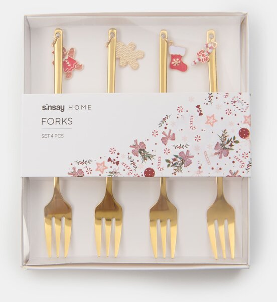 Sinsay - Vidličky 4 Pack - zlatá