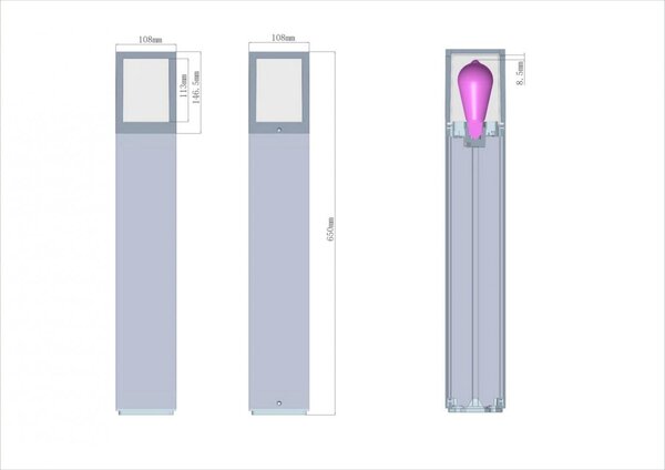 IMPR 730496 Deko-Light stojací svítidlo - Facado A 650 mm, 1x max. 20 W E27, antracit
