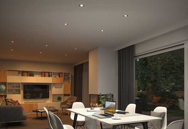 P 92434 LED vestavné svítidlo Nova Coin kruhové 84mm 50° RGBW+ 3x6W 230V kov kartáčovaný hliník - PAULMANN