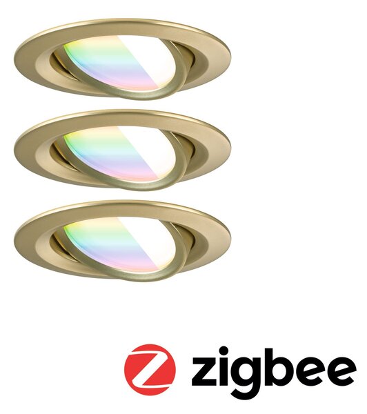 P 92436 LED vestavné svítidlo Nova Coin kruhové 84mm 50° RGBW+ 3x6W 230V zlatá mat hliník - PAULMANN