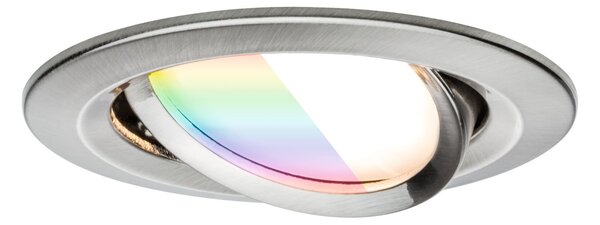 P 92434 LED vestavné svítidlo Nova Coin kruhové 84mm 50° RGBW+ 3x6W 230V kov kartáčovaný hliník - PAULMANN